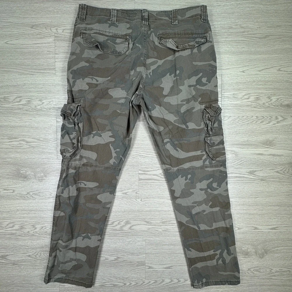 Wrangler‎ Mens Cargo Pants Regular Taper Camo Green 38x30 Stretch Outdoor Casual